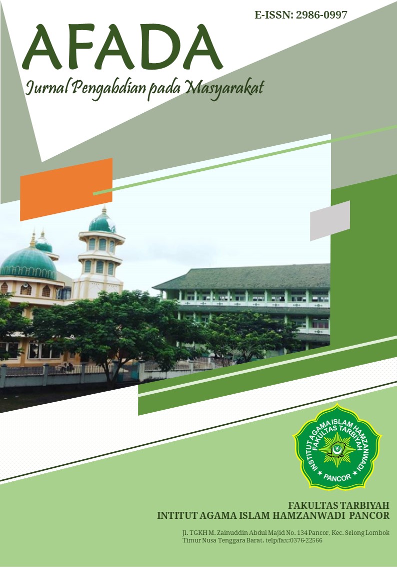 					View Vol. 3 No. 2 (2025): : AFADA: Jurnal Pengabdian Pada Masyarakat
				